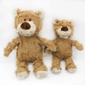 Handgefertigte Teddybären aus Leinen in zwei Größen mit rustikalen offenen Nähten - 28cm / Hellbraun