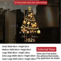 Golden Christmas tree electrostatic window sticker with Merry Christmas text in five sizes - Small / Sduv-282
