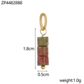 Three-bead unakite stone pendant with gold metal ring 1.8cm by 0.5cm accessory - Unakite Color