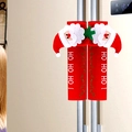 Christmas refrigerator handle covers featuring plush Santa Claus and 'HO HO HO!' embroidery - Santa Claus (Single)