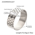 Silver stainless steel honeycomb cuff bracelet with white shell and inlaid diamonds - Z335-Honeycomb White Seashell / Steel