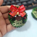 Miniature Christmas wreath with red bow and gold bell for dollhouse festive decoration - 8# Wreath [No Base Support]