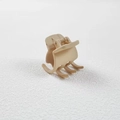 Close-up of 3.5cm matte beige hair claw clip with multi-tooth design on white surface - 3.5cm / Matte Khaki