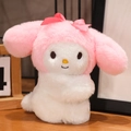 Pink My Melody plush character bracelet made of soft fabric with a cute bow detail - Sitting My Melody