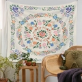 Floral mandala tapestry in a boho room setting with vibrant pink and orange tones - 73X95CM (Cross-border Brushed Style) / LT259-1 Colorful Floral