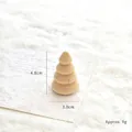 Mini wooden cone Christmas tree ornament, 4.8cm height natural wood holiday decoration - Small Tower Style(4.8cm) / Natural Wood Color