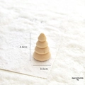 Mini wooden cone Christmas tree ornament, 4.8cm height natural wood holiday decoration - Small Tower Style(4.8cm) / Natural Wood Color