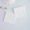 White microfiber jewelry cleaning cloth with brand logo for necklaces and earrings - White