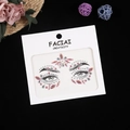Bijoux de visage en acrylique rose et lilas pour décoration de maquillage pailleté - 165*155mm / Rose fantôme