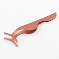 Eyelash application tweezers in matte rose gold finish for precise makeup application - Rose Gold Long Mouth Tweezers