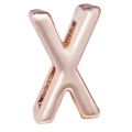 Polished rose gold 10mm alloy letter X charm bead for DIY bracelets and necklaces - X (Rose Gold)