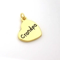 Golden heart-shaped pendant with Grandpa engraving and dainty zircon accent detail - Grandpa Heart Pendant