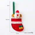 Calcetín de Navidad de fieltro rojo con cabeza de Papá Noel y bordado de estrella dorada - Calcetín de Fieltro de Papá Noel Rojo