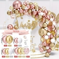 74pcs rose gold and white balloon arch kit with confetti balloons and tools - 0172-1 Rose Gold Set