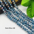 Ink Blue AB faceted crystal glass beads in four strands for DIY jewelry making - Size 1 (Approx 2mm) / Ink Blue AB Color