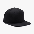 Schwarze flache Baseballkappe mit dezentem Jacquard-Muster aus hochwertigem Gewebe - Verstellbar / Schwarz