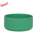 Green silicone protective sleeve for wide mouth flask base with non-slip finish - Seaweed Green