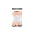 Disposable dual-tipped eyeshadow sponge applicators in a clear storage jar - 6.5cm Clear Handle Skin White Sponge - 25 Pcs Tube