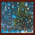 Blue and white Christmas window stickers featuring Santa Claus, reindeer and snowflakes - [8 Sheets Combo] BQ402+403+405+407+(409-411)+413
