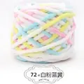 Gomitolo di lana spessa ciniglia mix macaron bianco rosa blu giallo per maglia 72# - Bianco Rosa Blu Giallo