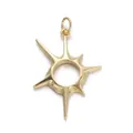 Exquisite 18K gold-plated starburst pendant with a round hollow center for DIY jewelry - Gold Sun Starburst Pendant