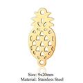 Golden hollow pineapple pendant in stainless steel with 9x20mm size for DIY jewelry - Pineapple (T661-2) / 5 Pieces / Gold