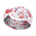 Bohemian white headband with red and blue floral print for yoga and beach vacations - 1# White Red Blue Floral
