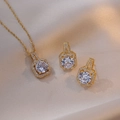 Gold Necklace Earring Set