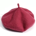 Classic burgundy wool beret for women, premium solid color fashion winter hat accessory - M (56-58cm) / Dusty Pink