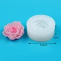 3D peony flower silicone mold for DIY candles with 6.8cm diameter and 3cm height specs - 50-3470 Flower / White