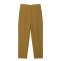 Pantaloni cropped donna a vita alta in elegante tessuto intrecciato color cammello - XS / Pantaloni e gonne / Marrone