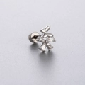 Orecchino a farfalla in argento con zirconi blu e bianchi e chiusura piatta a vite - Stile Farfalla Zirconia Chiara (A87-2#)