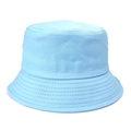 Classic light blue cotton bucket hat with premium twill texture for sun protection - Sky Blue