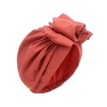 Turbante vintage francés para mujer en rojo ladrillo con diseño de nudo de flor - Rojo Óxido