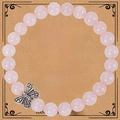 Bracciale in pietra naturale rosa con ciondolo a farfalla su biglietto regalo Kraft - Bracciale in Quarzo Rosa