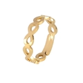 Polished gold infinity loop open ring with an adjustable minimalist geometric design - Infinity-Gold
