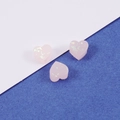 Lot de trois breloques en résine rose en forme de cœur avec paillettes pour bijoux - 8mm / Rose