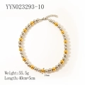 Collana in acciaio inossidabile con sfere bicolore oro e argento 10mm, 40cm+5cm di - Collana Bicolore (Sfera 10mm)