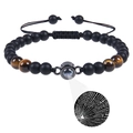 Dettaglio del bracciale con pietre opache, occhio di tigre e pietra di proiezione Ti Amo - Pietra opaca & Occhio di tigre (Bracciale a proiezione)