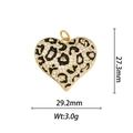 Détails du pendentif coeur en or 18k avec émail léopard et pierres de zircon - Pendentif Cœur en Émail Léopard avec Zirconia (DZ-158)