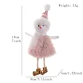 Pendentif bonhomme de neige rose en peluche avec bottes dorées, 18 cm de hauteur - Pendentif Bonnet Tricoté Rose Bonhomme de Neige