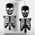 Gothische Punk Skelett Ohrringe in Schwarz im dunklen Harajuku-Stil für Halloween - Schwarz