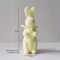 Furry yellow Easter bunny rabbit figurine with bow tie, 20cm height tabletop decor - Yellow (Height 20cm)