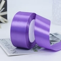 Premium 4cm purple satin ribbon roll for gift wrapping and floral decoration with silk gloss - 4cm x 22m / 69# Medium Purple