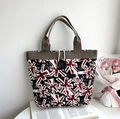 Ethnic style canvas tote bag featuring vintage Union Jack print and large button closure - Style 7 (UK Flag)