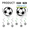 Set di 6 decorazioni a spirale a tema calcio con cartoncini e riccioli verdi - Decorazione appesa a spirale di calcio
