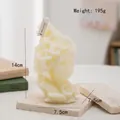 Portrait bust column scented candle in cream white for creative home decor, 195g - Flower Head Shape(60) / Cream White