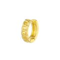 Classic gold-plated huggie earrings with a textured Cuban chain link pattern - Chain / Gold