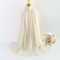 Beige pearl chiffon scarf wrap for women featuring soft texture and elegant drape - Beige