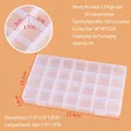 Transparent 28-compartment PP plastic organizer box for jewelry and small parts storage - 28-Compartment No Hook 1.8 High (22.5x13.5x1.8cm)